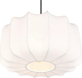 Biała metalowa lampa wisząca z tekstylnym kloszem ø 40 cm Madleine – Reality