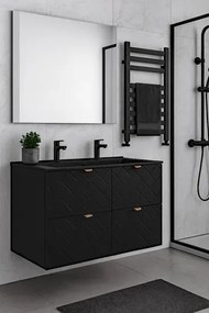 Czarna wisząca szafka łazienkowa pod 2 umywalki 120 cm P7-R06