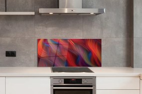 Panel szklany do Kuchni Barwne Pasy Fraktalne