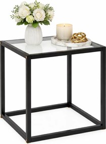 Szklany Stolik Czarny Kawowy W Stylu Loft A3-M74