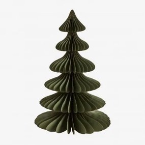 Zestaw 2 Choinek Świątecznych Z Papieru Navira Zielony Pesto Ze Złotym Brzegiem & ↑45 Cm - Sklum