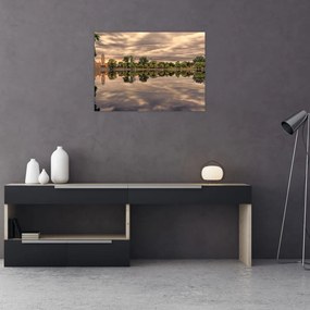 Obraz jeziora i drzew (70x50 cm)