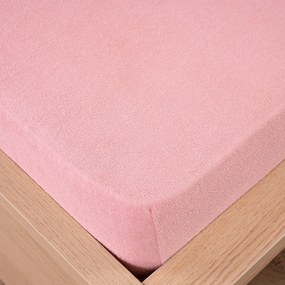 4Home Prześcieradło frotte różowy, 90 x 200 cm