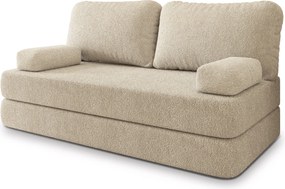 Masseno Sofa piankowa NIKSI z funkcją spania, Kanapa z pianki do salonu, Bezmontażowa, Tkanina bucle – Kremowy QUELLE 02
