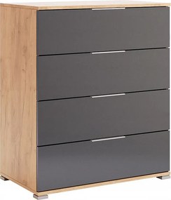 Komoda z 4 szufladami dąb craft + lava mat F7-S94