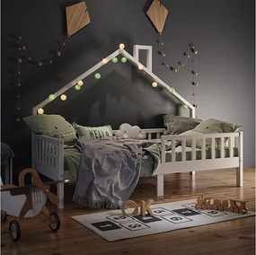 Łóżko domowe biały 208x93x155 noemi