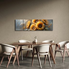 Obraz - Malowanie słoneczników (170x50 cm)