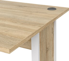 Biurko proste Prima dąb sonoma 120 białe nogi