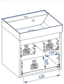 Szafka pod umywalkę HARMO 50 cm kaszmir półmat KROFAM