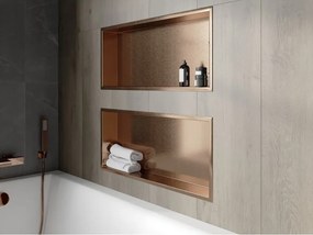 Mexen X-Wall-R półka wnękowa z kołnierzem 75 x 30 cm, miedź szczotkowana - 19C0753010