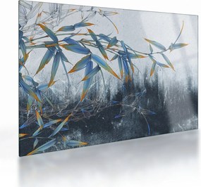 Obraz na szkle - Bambus na ścianie (70x50 cm)
