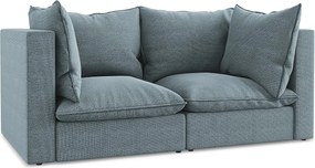 Modułowa sofa 2-osobowa - z tkaniny bouclé - jeans - MANAO