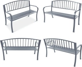 Ławka ogrodowa parkowa G-823 - metalowa, grafitowa