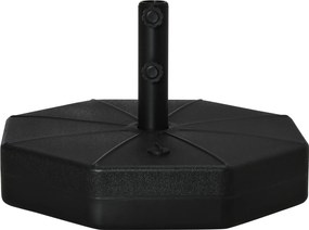 Outsunny Podstawa do Parasola Napełniana Wodą lub Piaskiem do 40kg Stabilna i Wytrzymała Czarna Ø60x36H cm Idealna do Ogrodu | Aosom PL