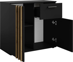 Komoda TECTONIC 80 cm do Salonu Sypialni z Szufladą Czarny