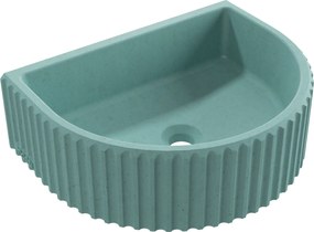 Umywalka betonowa podwieszana / nablatowa półokrągła bez otworu na baterię 45 x 36 cm MUSLIN | różne kolory : Kolor - Turkusowy, Typ montażu - nablatowa