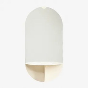 Lustro Ścienne Owalne 30x60 Cm Z Półką Ze Stali Nubino Gardenia Biel - Sklum