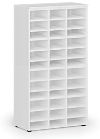 Regał sortujący PRIMO WHITE, 1434 x 800 x 420 mm, 36 przegród, biały
