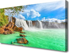 Obraz canvas Jezioro pod Górskim Wodospadem