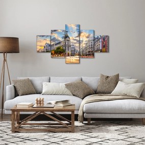 Obraz - Calle Gran Vía, Madryt, Hiszpania (125x70 cm)