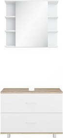 Zestaw mebli łazienkowych biały/sonoma 80.2x33x60.8 ilias