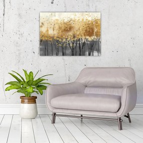 Obraz - Złote drzewa (70x50 cm)