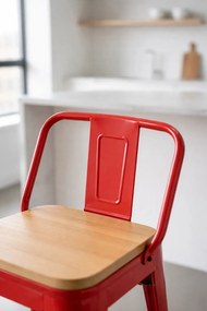 Stoek Torix z oparciem z naturalnego drewna