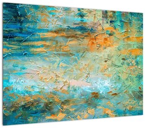 Obraz niebieskiej abstrakcji (70x50 cm)