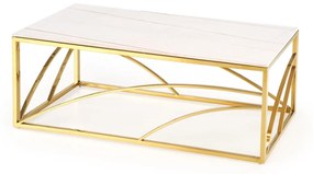 Ława UNIVERSE 3 120x60 biały marmur/złota HALMAR
