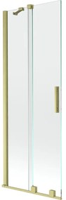 Mexen Velar parawan nawannowy 2-skrzydłowy rozsuwany 70 x 150 cm, transparent, złoty szczotkowany - 896-070-000-01-55