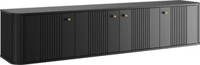 Szafka RTV wisząca Vesper 4D 187 cm - czarny / złote uchwyty