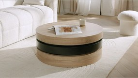 Okrągła ława obrotowa JANITA – MDF – kolor szary i biały