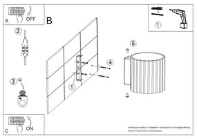 Kinkiet AURA ochra czerwona G9 ryflowany  SOLLUX  LIGHTING