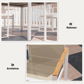 Outsunny 5-częściowy zestaw do jedzenia na zewnątrz, stół ze szkła hartowanego, 4 krzesła, odporny na warunki atmosferyczne, rama stalowa, meble tarasowe, wielobarwny