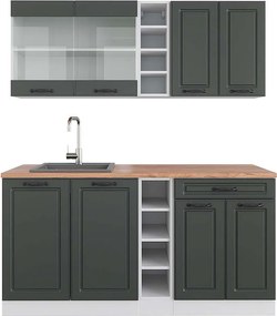 Pojedyncza kuchnia antracytowy dom wiejski/biały 160x60x81.6 r-line