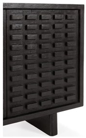 Czarna komoda z litego drewna mango 200x80x40 cm Inaya – MOME