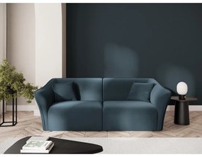 Niebieska aksamitna sofa 206 cm Tokyo – Cosmopolitan Design