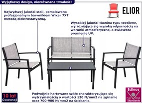 4 elementowy szary zestaw mebli do ogrodu K2-M93