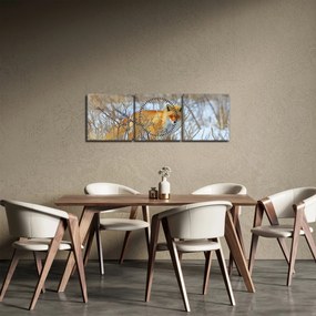 Obraz - Lis (z zegarem) (90x30 cm)