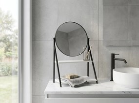 Lustro kosmetyczne ACAPULCO z półką 50,5 cm, czarne