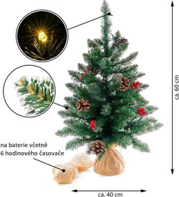 Choinka z oświetleniem - 60 cm, 30 diod LED