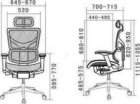 Ergonomiczny fotel biurowy skórzany ErgoFly Sail L-06, zgodny z normą BHP