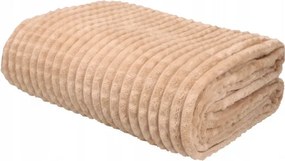 Koc Kostka beżowy 130x170cm Mikrofibra Wytłaczany Dekoracyjny do Domu Łóżka