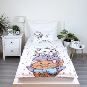 Biała bawełniana pościel dziecięca do łóżeczka 100x135 cm Marie Cat "Friends" – Jerry Fabrics