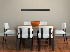 Czarna lampa wisząca LED 80 cm z drewna jesionowego L80KB-4K-SCHWARZ w