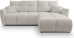 Masseno Narożnik MODA z funkcją spania i pojemnikiem na pościel Narozniki L, Rozkładana sofa - Jasnoszary, SICURO 65