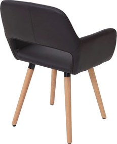 Krzesło do jadalni MCW-A50 II (zestaw 6 sztuk),  imitacja skóry, brązowe, jasne nogi