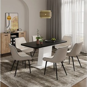 Stół jadalny czarny/biały 120x80x77.3 fenaro