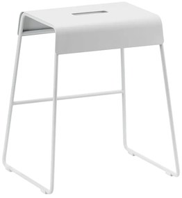 Biały metalowy stołek A-Stool – Zone