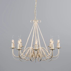 Lampa wisząca kremowa z kloszem zaciskowym 12 cm czarny - Giuseppe klasyczny/Antyczny Oswietlenie wewnetrzne